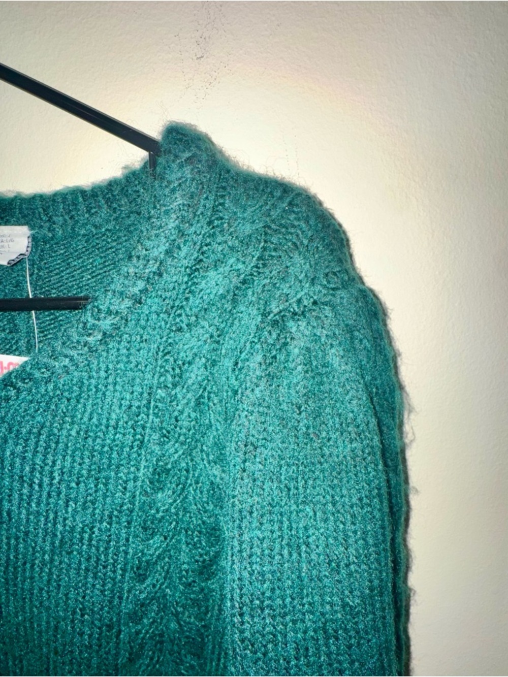 NWT Joie Emerald Green Cable Knit Cardigan with Gold Buttons - Picture 7 of 11